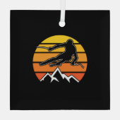 Ornement En Verre Ski rétroactif (Verso)