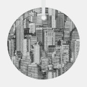 Ornement En Verre Skyscraper City Texture Isométrique sans fil (Recto)