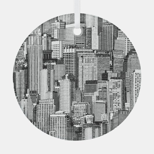 Ornement En Verre Skyscraper City Texture Isométrique sans fil (Recto)