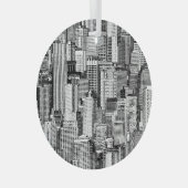 Ornement En Verre Skyscraper City Texture Isométrique sans fil (Avant droite)