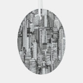 Ornement En Verre Skyscraper City Texture Isométrique sans fil (Avant gauche)