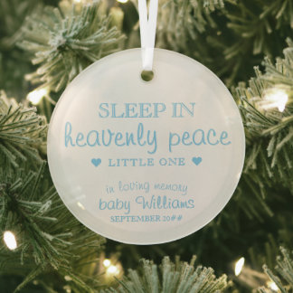 Ornement En Verre Sleep In Heavenly Peace Baby boy Loss Remembrance