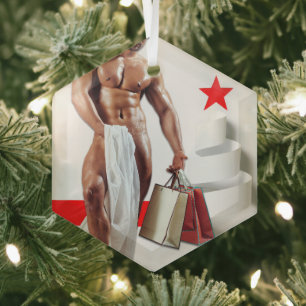 Ornement En Verre SlipperyJoe's Christmas shopping livre blanc spira