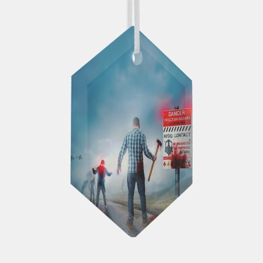 Ornement En Verre SlipperyJoe's heureux Halloween yeux brillants zom (Avant droite)