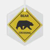 Ornement En Verre SlipperySignal de passage de l'ours de Joe silhoue (Recto)