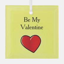 Sois mon coeur rouge valentin en jaune