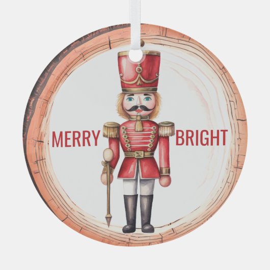 Ornement En Verre Soldat Joyeux Bright Nutcracker Jouet (Recto)