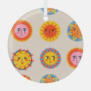 Ornement En Verre soleils Abstraits : motif sans couture ethnique.