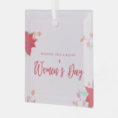 Ornement En Verre Souhaitez rose fête des femmes heureuse (Avant gauche)