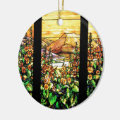 Ornement en verre souillé de Nouveau d'art de (Gauche)