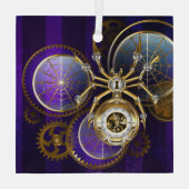 Ornement En Verre Spider Steampunk sur Arrière - plan pourpre (Verso)