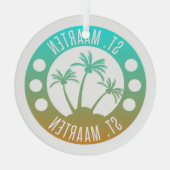 Ornement En Verre St Maarten Ocean Aqua Blue Gradient Sint Martin (Verso)