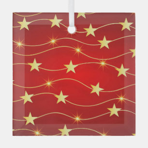 Ornement En Verre Star Adored Ruby Motif rouge