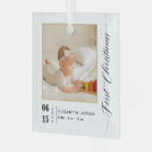 Ornement En Verre Statistiques de naissance Premier Noël Nom et phot (Avant gauche)