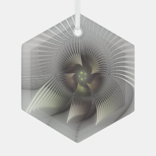 Ornement En Verre Striking Figure, Modern Abstract Fractal Art