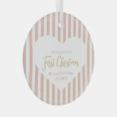Ornement En Verre Stripes Baby's First Christmas Birth Statistiques  (Avant droite)