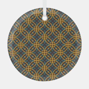 Ornement En Verre Style batik vintage sur marron.