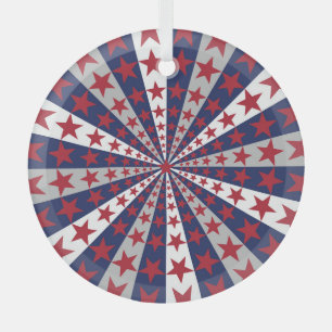 Ornement En Verre Sunburst patriotique : Drapeau américain