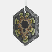 Ornement En Verre Super Retro Sunflower Fractal Art Abstrait (Avant gauche)