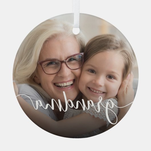 Ornement En Verre Superposition de script de grand-mère (Verso)