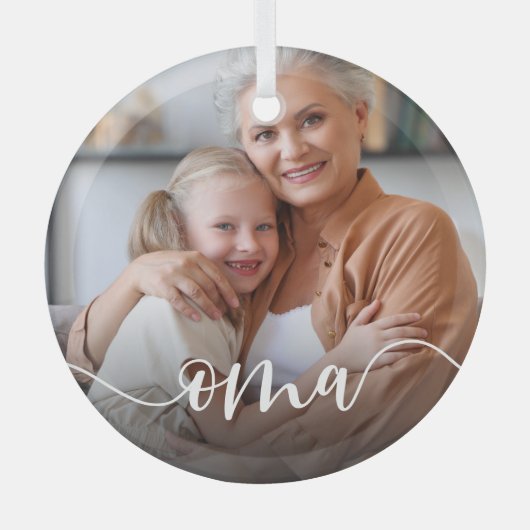 Ornement En Verre superposition de script de grand-mère Oma (Recto)