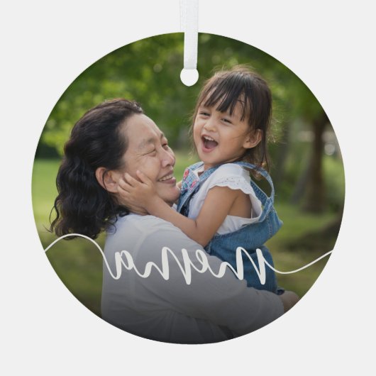 Ornement En Verre Superposition de script Mema Grand-mère (Verso)