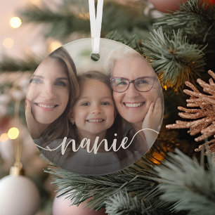 Ornement En Verre superposition de script Nanie Grand-Mère