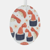 Ornement En Verre Sushi Japonais nourriture Motif sans soudure (Avant droite)