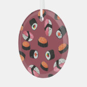 Ornement En Verre Sushi Onigiri Rolls : Illustration transparente (Avant gauche)