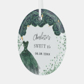 Ornement En Verre Sweet 16 robe vert émeraude (Avant gauche)