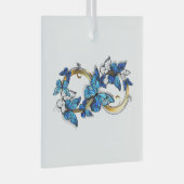 Ornement En Verre Symbol Infinity of Blue Morpho Butterflies (Avant droite)