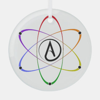 Ornement En Verre Symbole d'atome athée arc-en-ciel