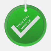 Ornement En Verre Symbole de chèque vert Noël (Recto)