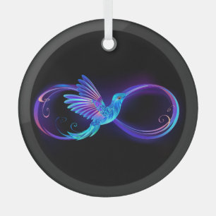 Ornement En Verre Symbole de Neon Infinity par Glowing Hummingbird