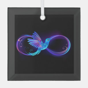 Ornement En Verre Symbole de Neon Infinity par Glowing Hummingbird