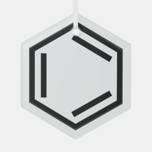 ORNEMENT EN VERRE SYMBOLE DU CYCLE BENZÈNE