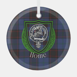 Ornement En Verre Tartan et blason de clan écossais d'origine