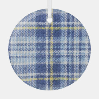 Ornement En Verre Tartan jaune bleu : Plaid tendance
