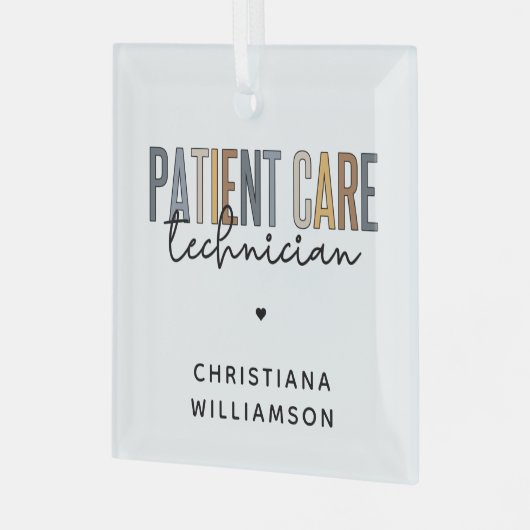 Ornement En Verre Technicien en soins aux patients sur mesure Cadeau (Avant gauche)