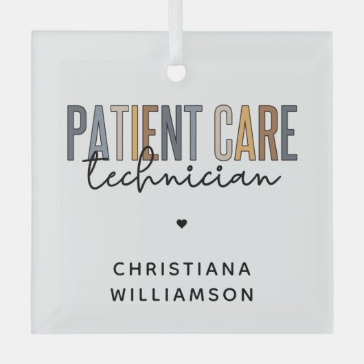 Ornement En Verre Technicien en soins aux patients sur mesure Cadeau (Recto)