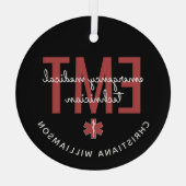 Ornement En Verre Technicien Médicale d'urgence EMT personnalisé (Verso)