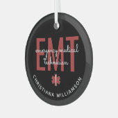 Ornement En Verre Technicien Médicale d'urgence EMT personnalisé (Avant gauche)