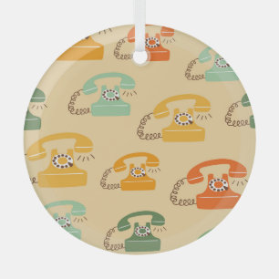 Ornement En Verre Téléphones rétro, motif sans couture colorée.
