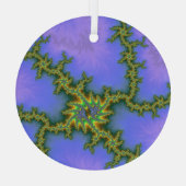 Ornement En Verre Tempête électrique violette Abstraite fractale (Verso)