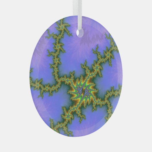 Ornement En Verre Tempête électrique violette Abstraite fractale (Avant droite)