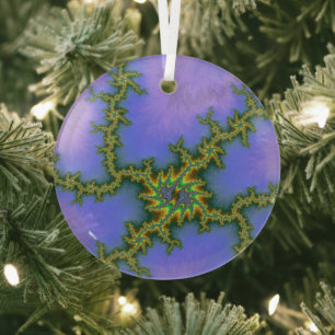 Ornement En Verre Tempête électrique violette Abstraite fractale