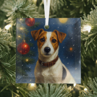 Ornement En Verre Terrier Jack Russell