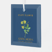 Ornement En Verre Territoire de la Caroline du Sud Fleur Gelsemium J (Avant gauche)