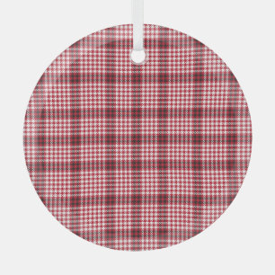 Ornement En Verre Texture À damiers Tartan rouge