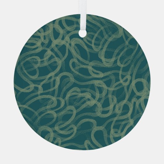 Ornement En Verre Texture étouffée complexe, abstraite turquoise (Verso)